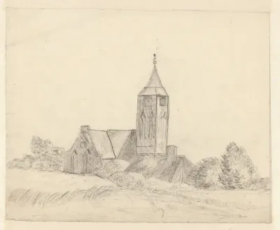 Landschap met een kerk
