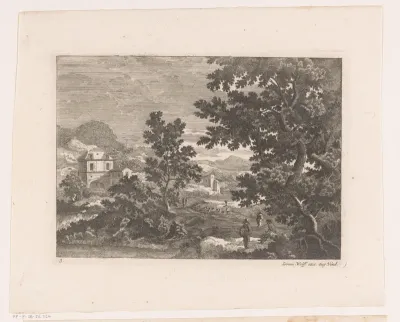 Landschap met een kleine waterval