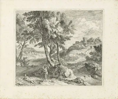 Landschap met een man en een vrouw