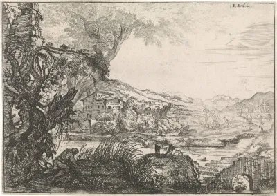Landschap met een man
