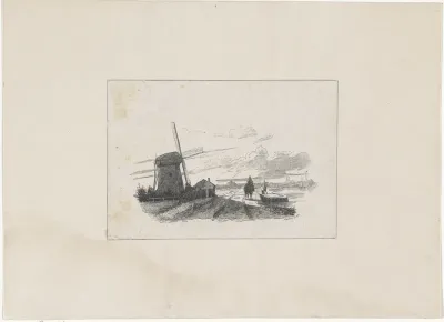 Landschap met een molen aan een vaart