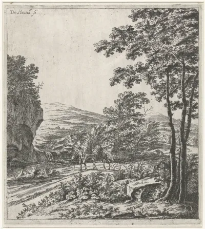 Landschap met een muilezeldrijver