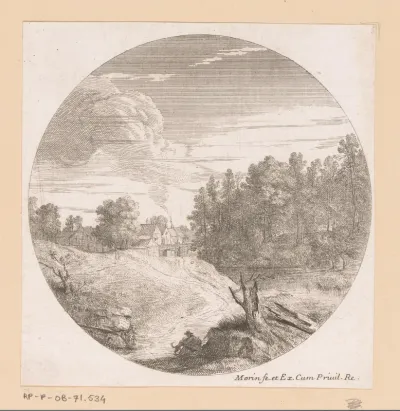 Landschap met een pad naar een dorp