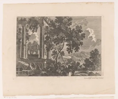 Landschap met een portico