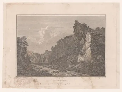 Landschap met een rivier en rotsen