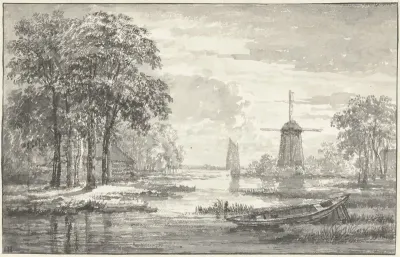 Landschap met een roeiboot