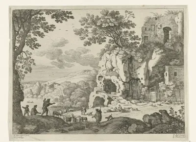 Landschap met een ruïne