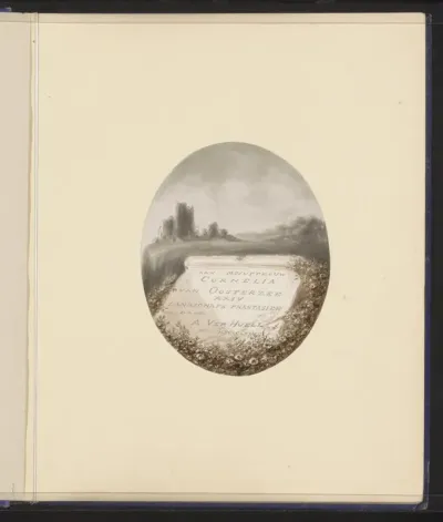 Landschap met een ruïne en tablet