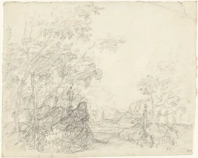 Landschap met een sculptuur