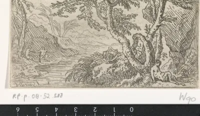 Landschap met een slapende sater