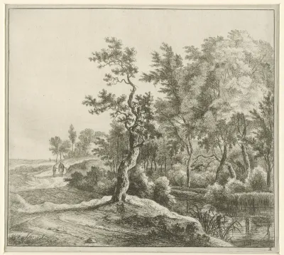 Landschap met een slingerende weg