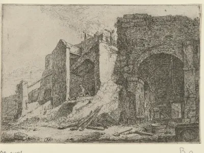 Landschap met een smidse