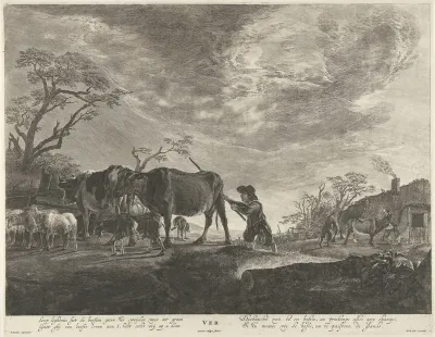 Landschap met een veedrijver: het seizoen lente
