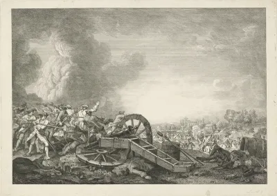 Landschap met een veldslag