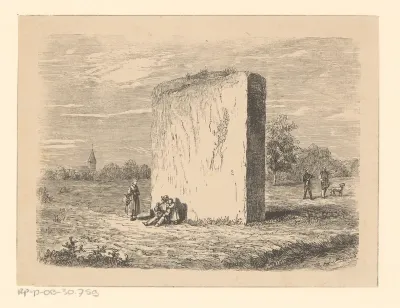 Landschap met een verticale steen
