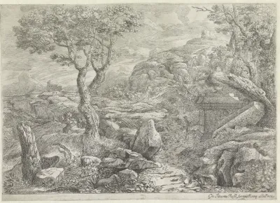 Landschap met een verzonken weg
