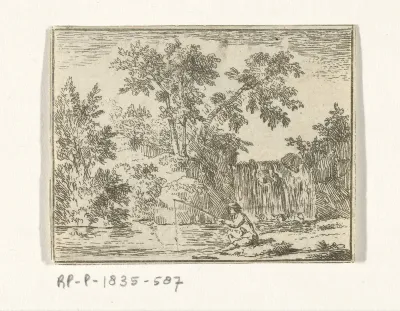 Landschap met een visser