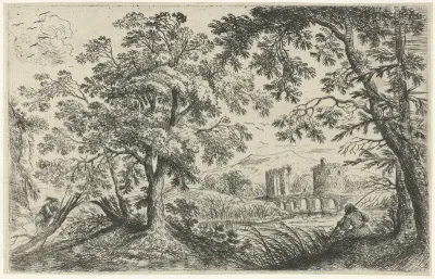Landschap met een visser