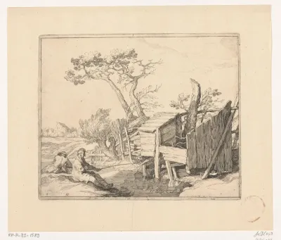 Landschap met een visser