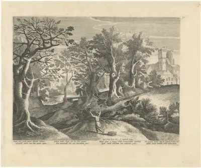 Landschap met een vogelvanger