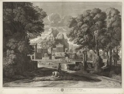 Landschap met een vrouw die de as van Phocion verzamelt