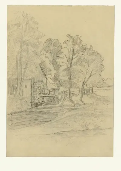 Landschap met een watermolen