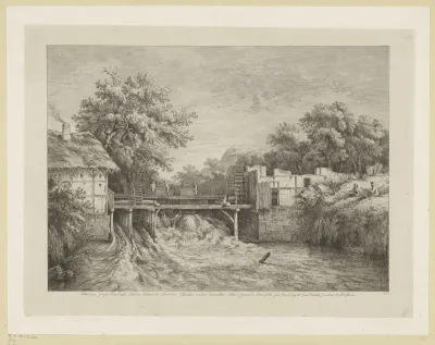 Landschap met een watermolen