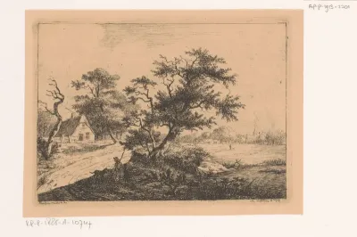 Landschap met een weg van Gent naar Brussel