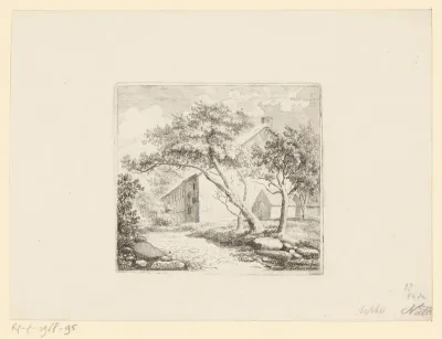 Landschap met een wit huis