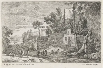 Landschap met een ziekenhuis