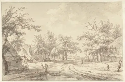 Landschap met enkele boerderijen