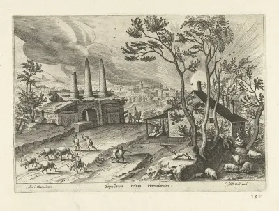 Landschap met enkele ruïnes