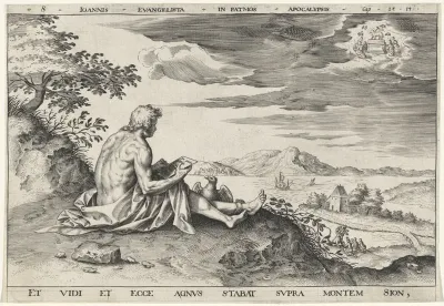 Landschap met evangelist Johannes