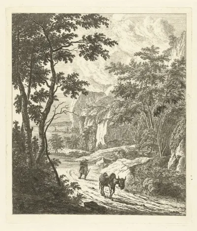 Landschap met ezeldrijver