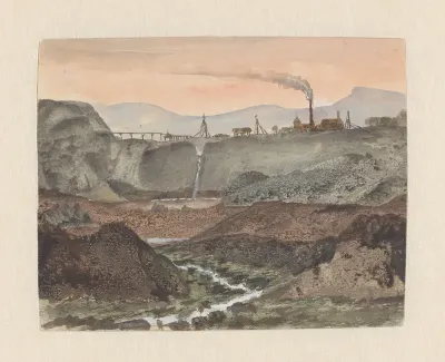 Landschap met fabrieken in Montluçon
