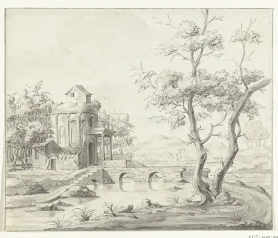 Landschap met fantastische ruïne