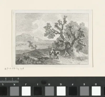 Landschap met figuren en lastdieren