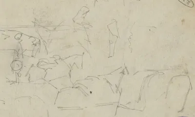 Landschap met figuren en paarden