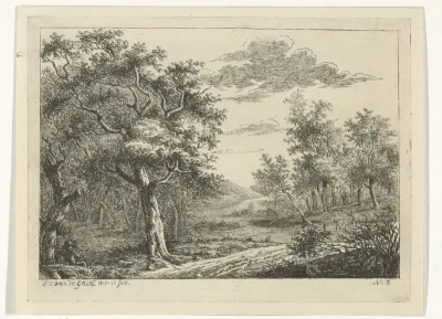 Landschap met figuren en vee