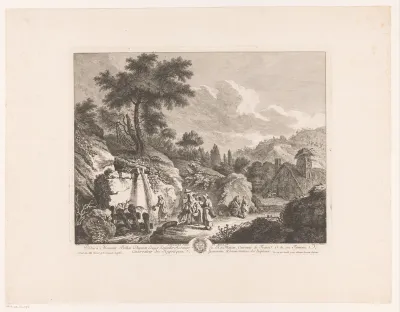 Landschap met fontein in de buurt van Meulan