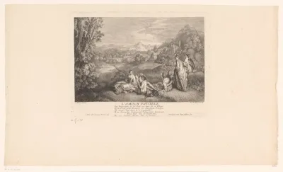 Landschap met galant gezelschap