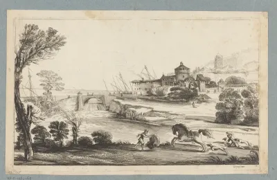 Landschap met gevallen ruiter