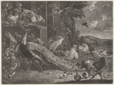 Landschap met gevogelte