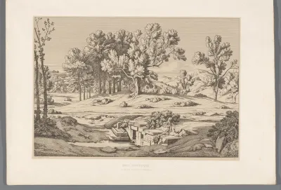 Landschap met gezicht op de berg Pentelikon