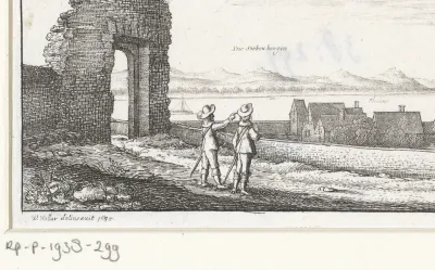 Landschap met gezicht op het Zevengebergte bij Bonn