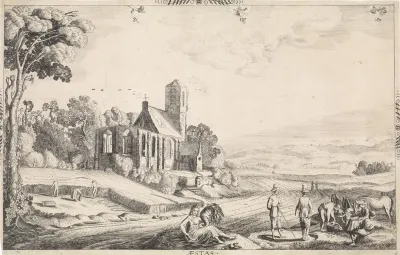 Landschap met graanoogst