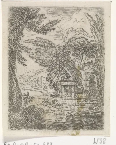 Landschap met graftombe
