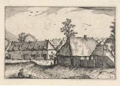 Landschap met grote schuren