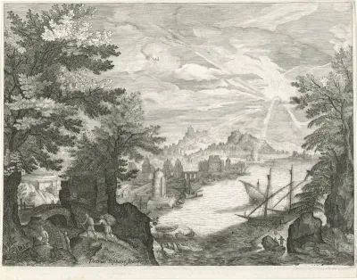 Landschap met haven