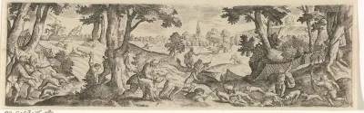 Landschap met hazenjacht